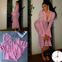 Women's Pink Pretty Gown from Jessiado's Empire - Luxury Women's Evening Gown, Designed for Ultimate Glamour and Sophistication, with Intricate Details, Classic Design, and High-Quality Materials