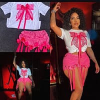 Jean Sassy Two-Piece Club Wear - Women's Sexy and Stylish 2-Piece Clubbing Outfit, Designed for Ultimate Confidence and Glamour, with Premium Denim Materials, Fashion-Forward Design, and Exceptional Craftsmanship