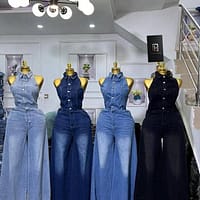 Zara Women's Classy Long Length Jean Jumpsuit - Elegant, Sophisticated, and Comfortable One-Piece Outfit for Casual and Dressy Occasions